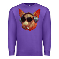 Purple Blodwyn pig Premium Sweatshirt - DesignPulse