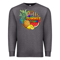 Charcoal Heather hello summer pineapple Premium Sweatshirt - JahusDesignShop