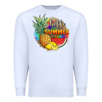 White hello summer pineapple Premium Sweatshirt - JahusDesignShop