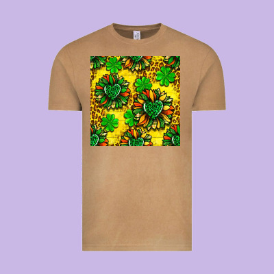 St. Patrick's Sunflower Seamless Pattern Vintage Tee Designed By Bundleandbundleshop