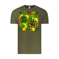 Vintage Olive St. Patrick's sunflower seamless pattern Vintage Tee - BundleAndBundleShop