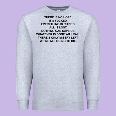 There Is No Hope Its Fucked Everything Is Ruined Premium Sweatshirt Designed By Designpulse