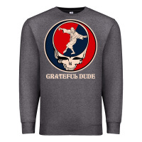 Charcoal Heather grateful dude Premium Sweatshirt - DesignPulse