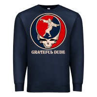 Navy grateful dude Premium Sweatshirt - DesignPulse