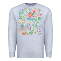 Heather Grey cute birds t  shirt birds and blooms   cute floral pattern by cecca de Premium Sweatshirt - DesignPulse