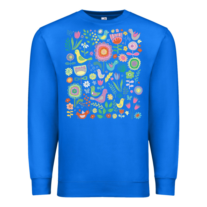 Cute Birds T  Shirt Birds And Blooms   Cute Floral Pattern By Cecca De Premium Sweatshirt by DesignPulse | Teevron