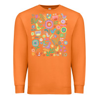 Carrot cute birds t  shirt birds and blooms   cute floral pattern by cecca de Premium Sweatshirt - DesignPulse