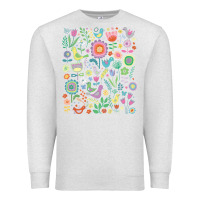 Oatmeal Heather cute birds t  shirt birds and blooms   cute floral pattern by cecca de Premium Sweatshirt - DesignPulse