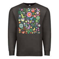 Smoke cute birds t  shirt birds and blooms   cute floral pattern by cecca de Premium Sweatshirt - DesignPulse