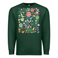 Sports Green cute birds t  shirt birds and blooms   cute floral pattern by cecca de Premium Sweatshirt - DesignPulse