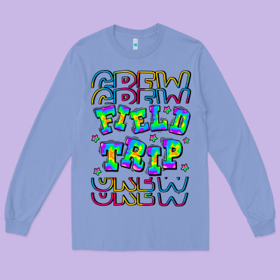 Crew Field Trip Long Sleeve Tee Designed By Cowhidedigitalart