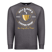 Charcoal Heather bill and bob coffee shop aa recovery gift t shirt Premium Sweatshirt - PixelWave