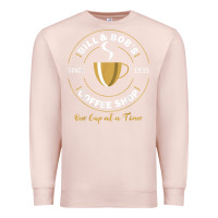 Pale Pink bill and bob coffee shop aa recovery gift t shirt Premium Sweatshirt - PixelWave