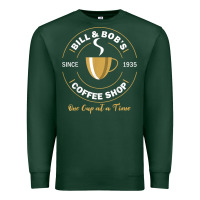 Sports Green bill and bob coffee shop aa recovery gift t shirt Premium Sweatshirt - PixelWave