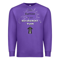 Purple the rapture is my retirement plan bible heaven jesus Premium Sweatshirt - PixelWave