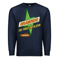 Navy brawndo the thirst mutilator   idiocracy inspired active Premium Sweatshirt - PixelWave
