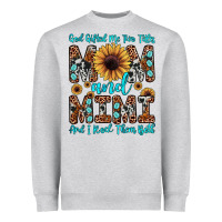 Heather Grey god gifted me two titles mom and mimi  and i rock them both Heavyweight Sweatshirt - JahusDesignShop