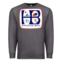 Charcoal Heather Coat of arms of Huntington Beach Premium Sweatshirt - PixelWave
