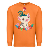 Carrot Moana HeiHei Rooster Pua Flowers Graphic Premium Sweatshirt - PixelWave
