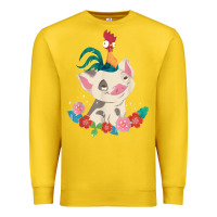 Lemon Moana HeiHei Rooster Pua Flowers Graphic Premium Sweatshirt - PixelWave