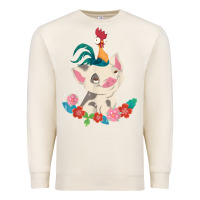 Sandshell Moana HeiHei Rooster Pua Flowers Graphic Premium Sweatshirt - PixelWave