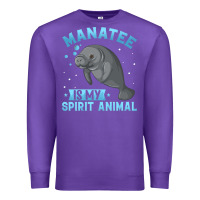 Purple manatee gifts Premium Sweatshirt - PixelWave