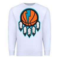 White OKC Thunder Dreamcatcher 1 Premium Sweatshirt - PixelWave