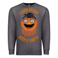 Charcoal Heather chaos reigns keep it gritty Premium Sweatshirt - PixelWave