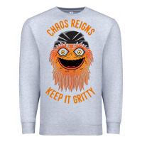 Heather Grey chaos reigns keep it gritty Premium Sweatshirt - PixelWave