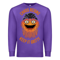 Purple chaos reigns keep it gritty Premium Sweatshirt - PixelWave