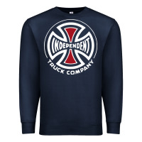 Navy independent company cross skateboard Premium Sweatshirt - PixelWave