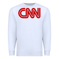 White cnn media company Premium Sweatshirt - PixelWave