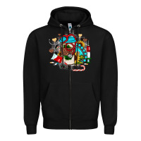 Black Christmas sunflower gemstone nurse Zipper Hoodie - JahusDesignShop