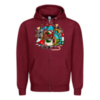 Burgundy Christmas sunflower gemstone nurse Zipper Hoodie - JahusDesignShop