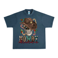 Midnight Navy howdy christmas skull Urban Heavy Tee - FaDigitalArtStudio