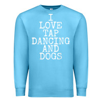 Ocean Blue i love tap dancing & dogs funny dog gift t shirt men women Premium Sweatshirt - PixelWave