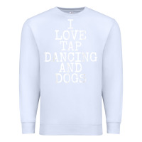 White i love tap dancing & dogs funny dog gift t shirt men women Premium Sweatshirt - PixelWave