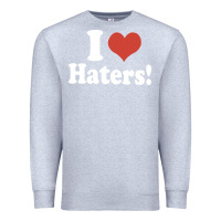 Heather Grey i love haters Premium Sweatshirt - PixelWave