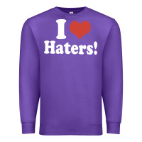 Purple i love haters Premium Sweatshirt - PixelWave