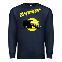 Navy baywatch lifeguard tower sunset   baywatch Premium Sweatshirt - PixelWave