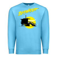 Ocean Blue baywatch lifeguard tower sunset   baywatch Premium Sweatshirt - PixelWave