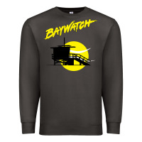 Smoke baywatch lifeguard tower sunset   baywatch Premium Sweatshirt - PixelWave