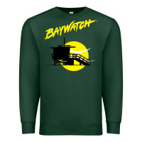 Sports Green baywatch lifeguard tower sunset   baywatch Premium Sweatshirt - PixelWave