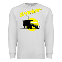 Dove Grey baywatch lifeguard tower sunset   baywatch Premium Sweatshirt - PixelWave