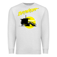 Oatmeal Heather baywatch lifeguard tower sunset   baywatch Premium Sweatshirt - PixelWave