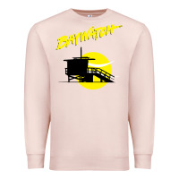 Pale Pink baywatch lifeguard tower sunset   baywatch Premium Sweatshirt - PixelWave