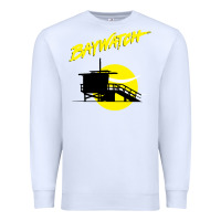 White baywatch lifeguard tower sunset   baywatch Premium Sweatshirt - PixelWave