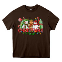 Chocolate Brown christmas crew polar bear reindeer and snowman Heavy Core Tee - CowGirlArtShop