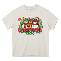 Cream christmas crew polar bear reindeer and snowman Heavy Core Tee - CowGirlArtShop