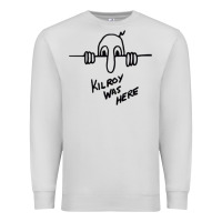 Dove Grey Kilroy was here (on RedBubble) gift Premium Sweatshirt - PixelWave